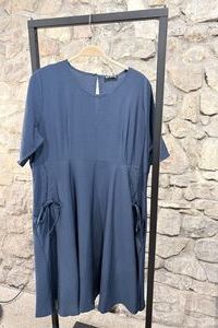ZEITLOS Kleid midi Viscose jeansblau