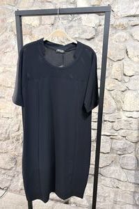 ZEITLOS Kleid midi mit Netzeinsatz sensitive Fabric black