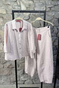 VETONO Jacke + Boulehose in Leinen rose, Hose auch in weiss und oliv