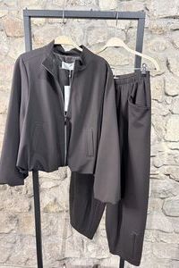 NOEN Blouson und OShape Hose Jersey Viscose dunkelbraun NOEN Blouson und OShape Hose Jersey Viscose dunkelbraun